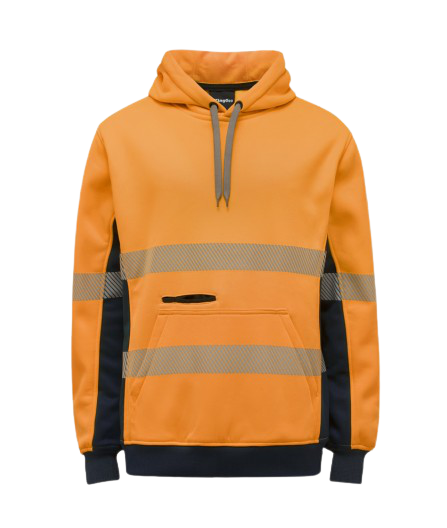 KingGee Mens Hi Vis Reflective Pull Over Hoodie Winter Fleece Work Safety K55054-Collins Clothing Co