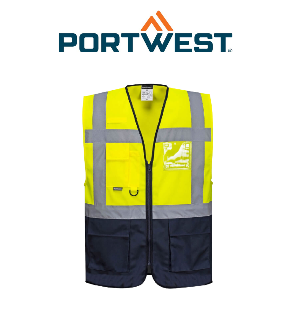 Portwest Brush Fleece Hoodie With Tape Reflective Taped Work Safety B304