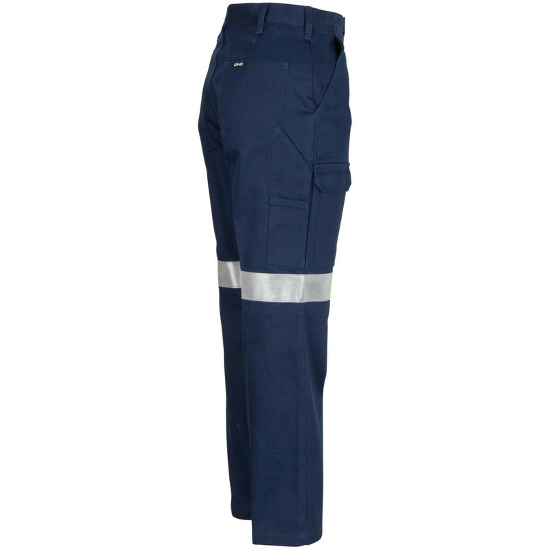 DNC Workwear Ladies Cotton Drill Cargo Pants 3M Reflective Tough Pant Work 3323-Collins Clothing Co