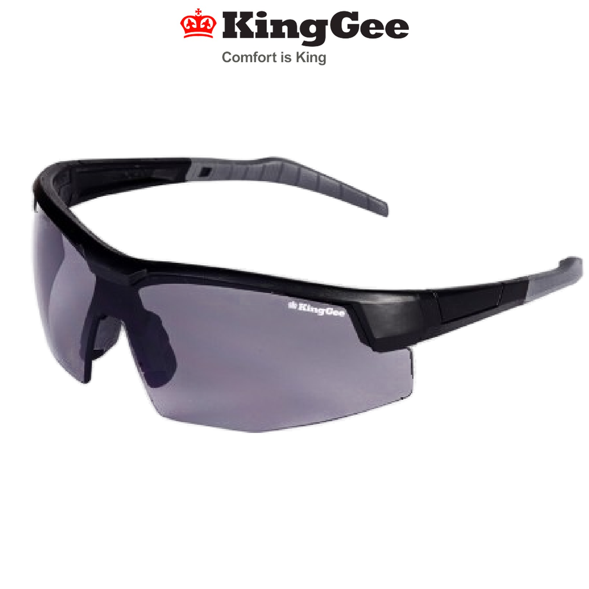 KingGee Unisex Combat Smoke Work Safety Glasses Mat Black K99066
