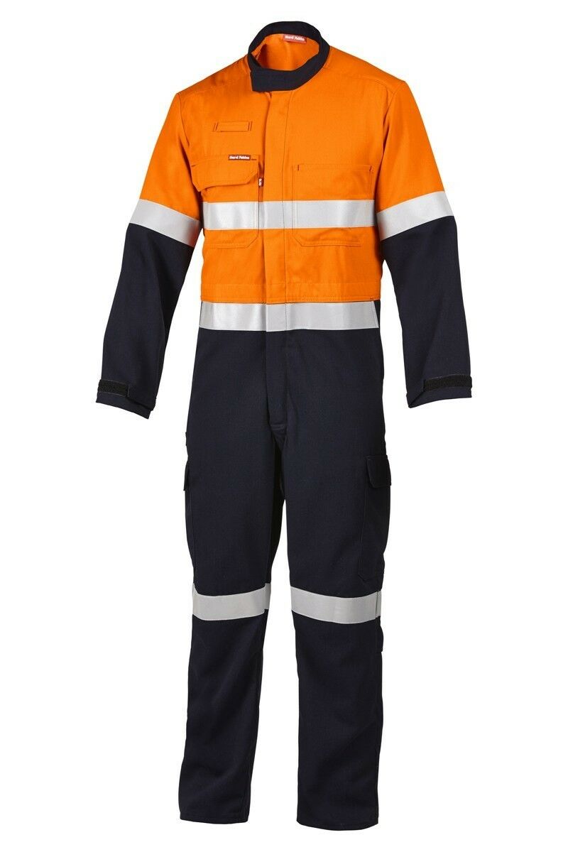 Mens Hard Yakka Protect Hi-Vis 2 Tone Tecasafe Plus Coverall Safety Taped Y00303