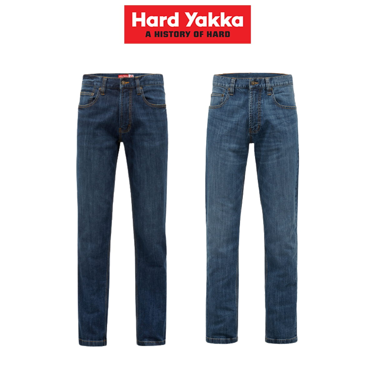 Hard Yakka Mens Heritage Slim Jeans Tough Ultimate Comfort Stretch Denim Y03105
