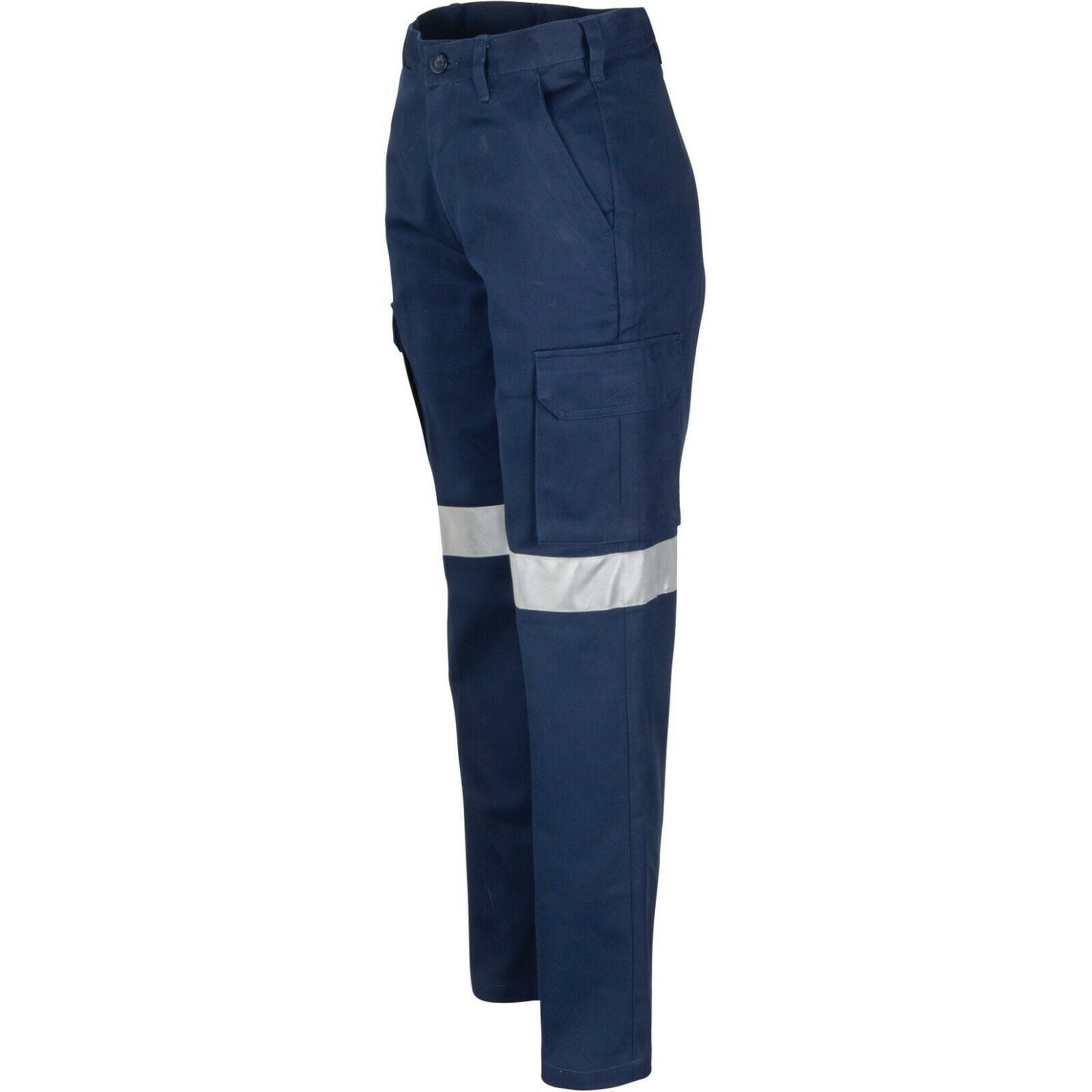 DNC Workwear Ladies Cotton Drill Cargo Pants 3M Reflective Tough Pant Work 3323-Collins Clothing Co