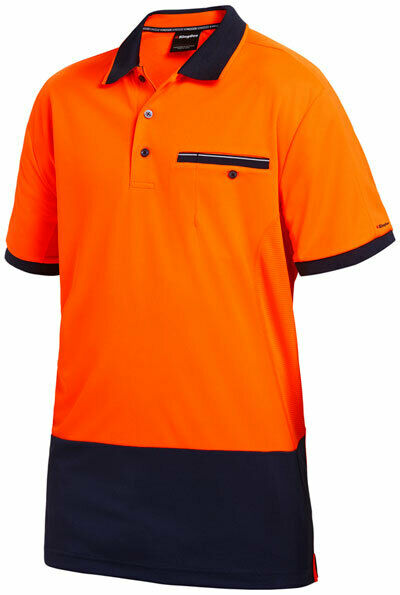 KingGee Men Workcool Hi-Vis Polo Short Sleeve Hyperfreeze Shirt Top Work K54845