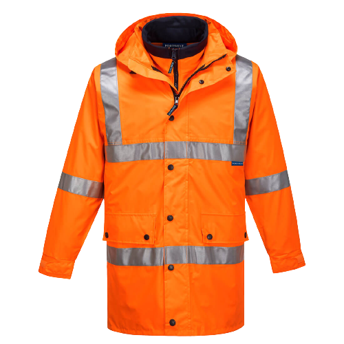 Portwest Argyle Full Day/Night 4-in-1 Jacket 2 Tone Reflective Work Safety MJ883-Collins Clothing Co