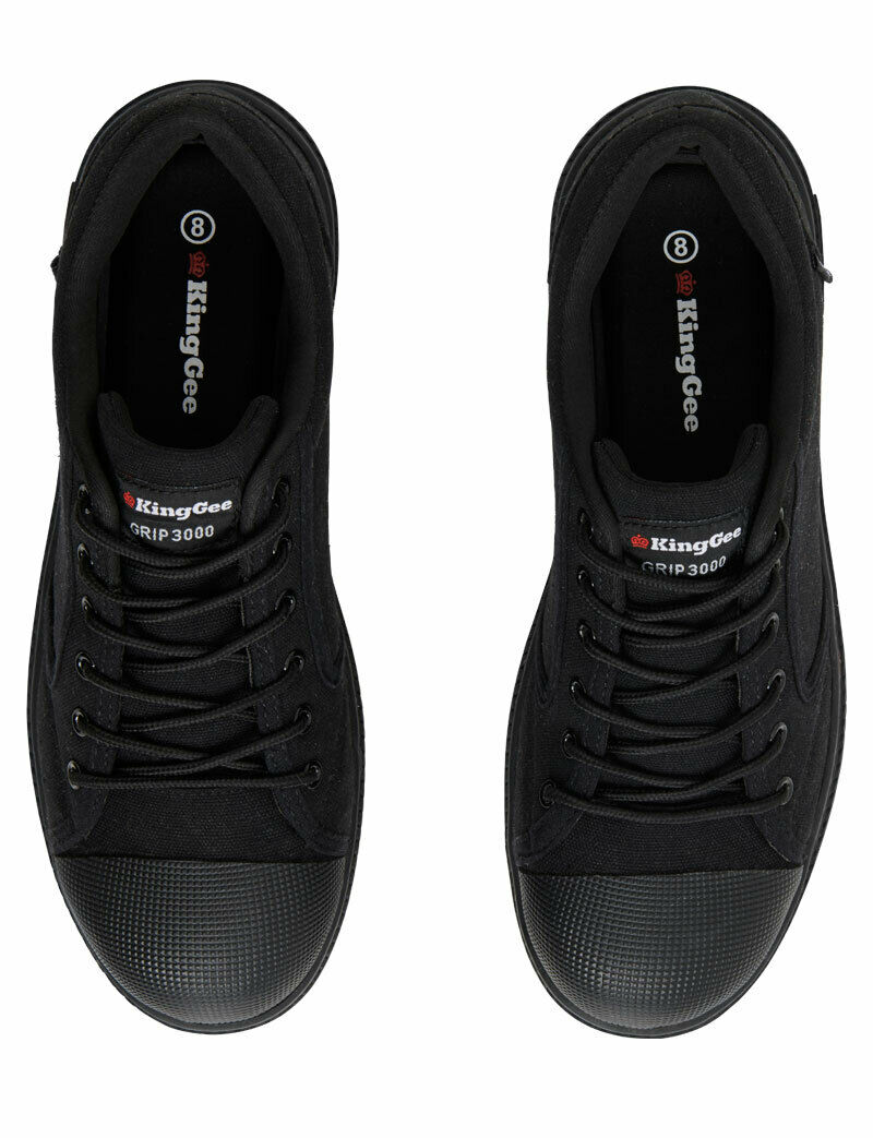 KingGee Mens Grip 3000 Canvas Shoes Rubber Toe Bump Comfortable Workwear K26540