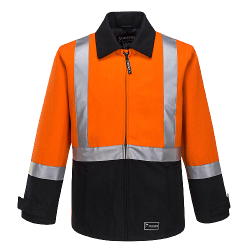 Portwest Mens Huski Bluey Jacket Hi Vis Full Zip Flame Resistant Lining K8018-Collins Clothing Co