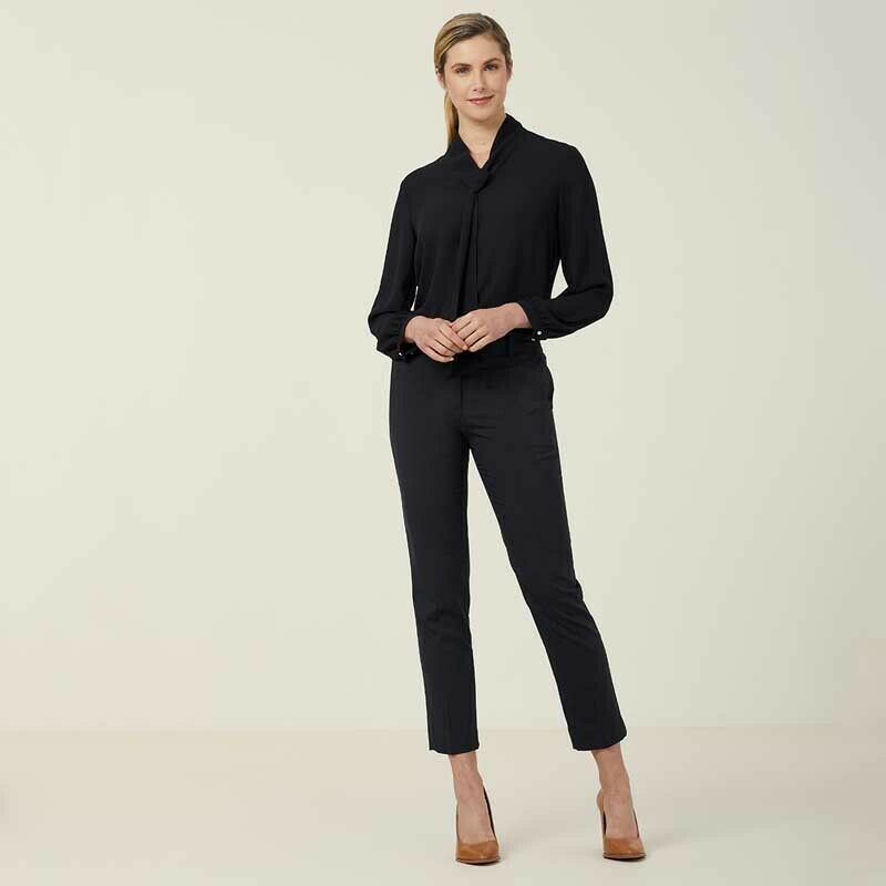 NNT Womens Formal Long Sleeve Tie Neck Blouse Classic Gathered Business CATUL2-Collins Clothing Co