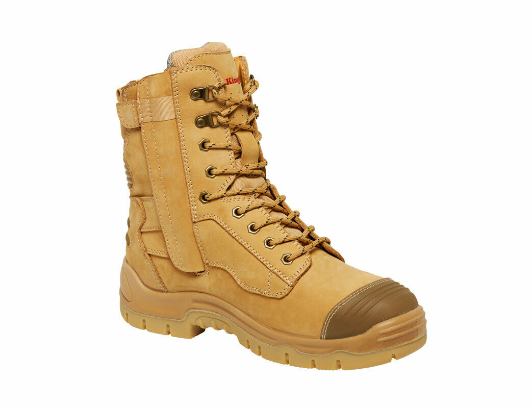 KingGee Mens Pheonix 8Z Side Zip Boots Nubuk Comfy Work Safety Steel Toe K27800-Collins Clothing Co