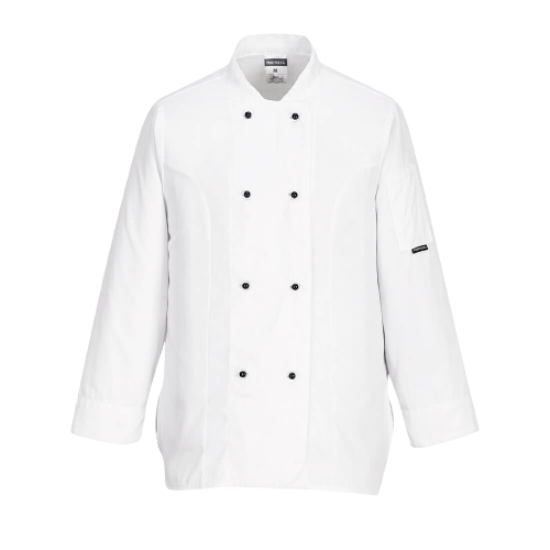 Portwest Rachel Ladies Chefs Jacket L/S White Mesh Air Long Sleeve Pocket C837-Collins Clothing Co