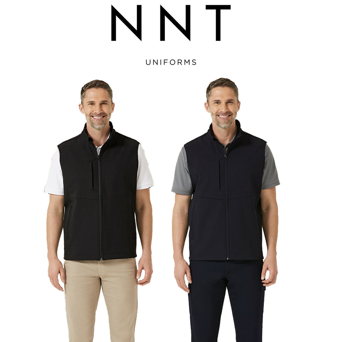 Mens NNT Warm Bonded Fleece Sleeveless Zip Vest Black Navy Business Smart CATF2H