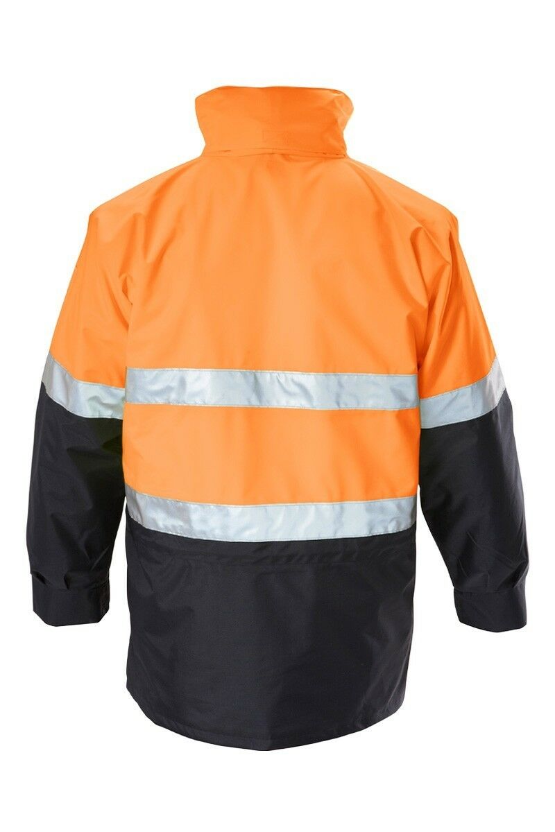 Mens Hard Yakka Foundations Hi-Vis Six 6 Way Jacket Reflective Tape Work Y06556-Collins Clothing Co