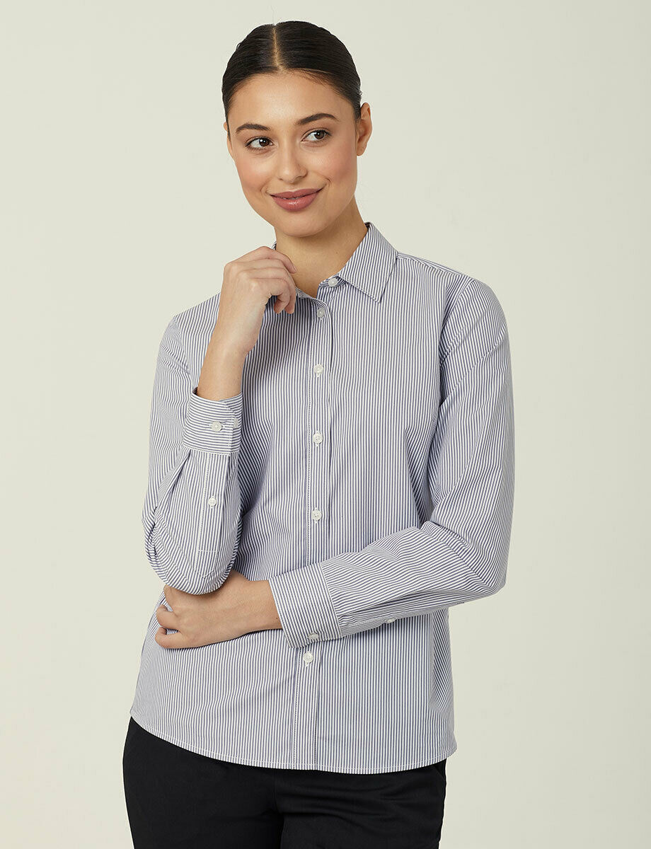 NNT Womens Avignon Stripe Long Sleeve Formal Shirt Comfy Business Shirts CATUKT-Collins Clothing Co
