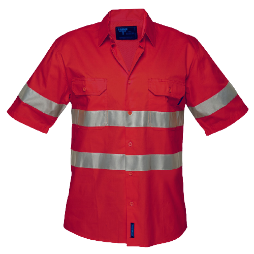 Portwest Hi-Vis Lightweight Short Sleeve Shirt with Tape Reflective Work Safety-Collins Clothing Co