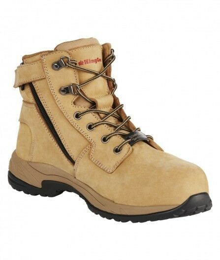 Womens KingGee Tradie Zip Up Safety Toe Nubuck Leather Gel Work Boots K27380-Collins Clothing Co