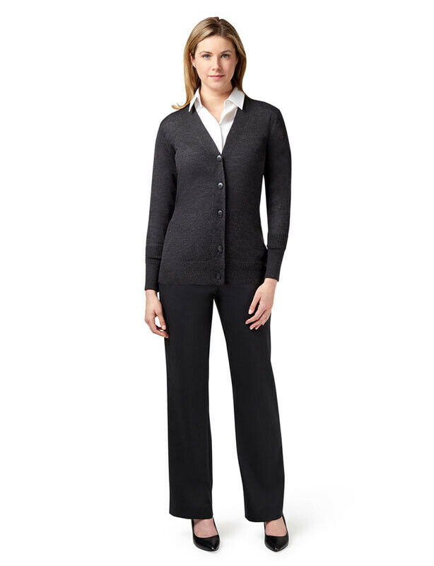 NNT Womens Pure Wool Long Length Business Cardigan Wide Neck Body Warmer CAT5B3-Collins Clothing Co