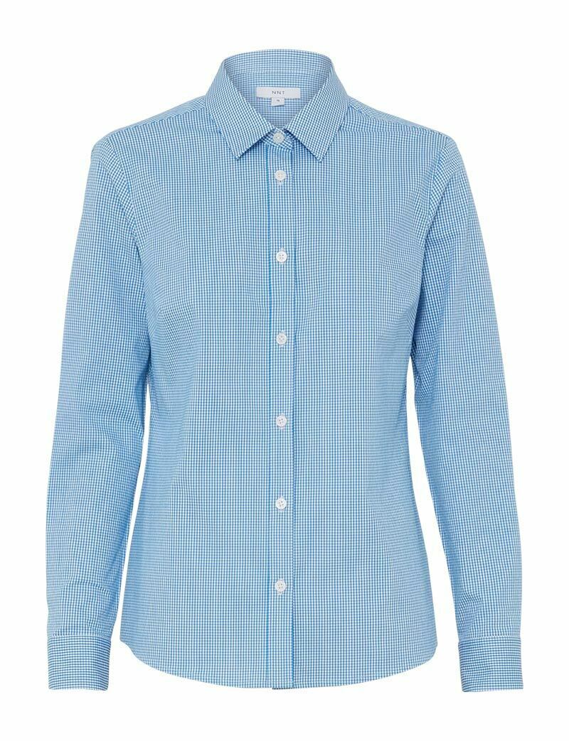 NNT Womens Avignon Gingham Business Shirts Long Sleeve Check Formal Shirt CATUKS-Collins Clothing Co