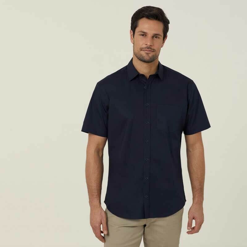 NNT Mens Avignon Short Sleeve Business Shirt Comfort Lightweight Casual CATJDN