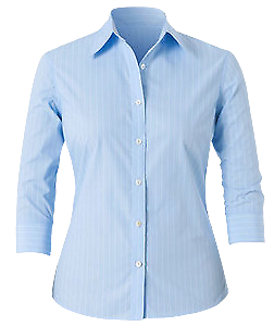 NNT Mens Cotton Blend Stripe Classic 3/4 Sleeve Blue Classic Shirt CAT4J6-Collins Clothing Co