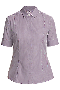 NNT Mens Gingham S/S Shirt Slimline Collar Concealed Placket Button Shirt CATU7B-Collins Clothing Co