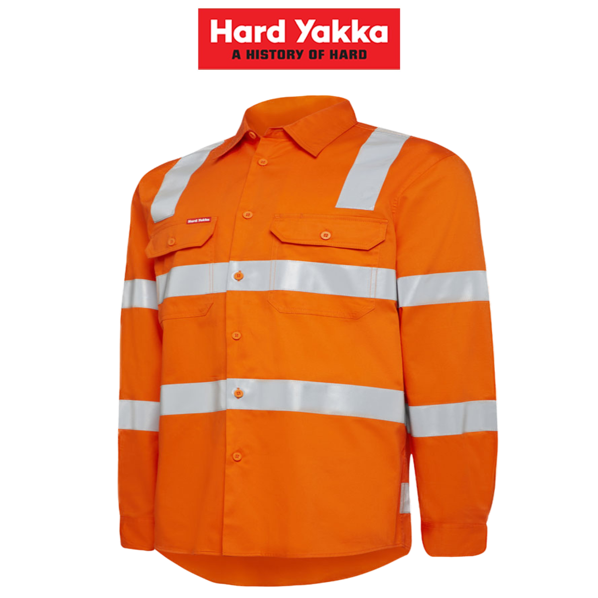 Hard Yakka Mens Shirt Lightweight 2T BI Motion Vent Taped Reflective Work Y04275