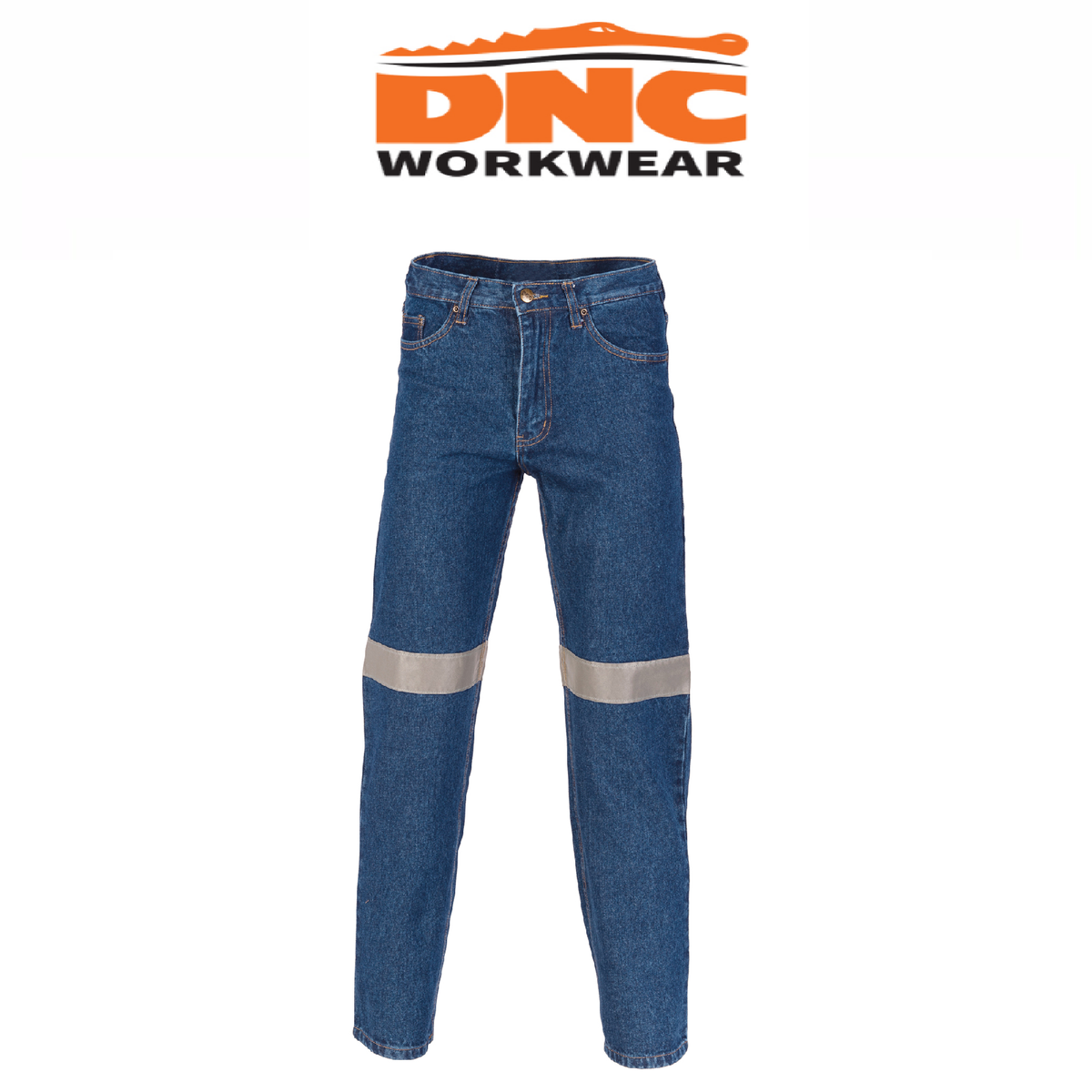 DNC Workwear Mens Relective Denim Jeans CSR R/Tape Comfortable Work 3327