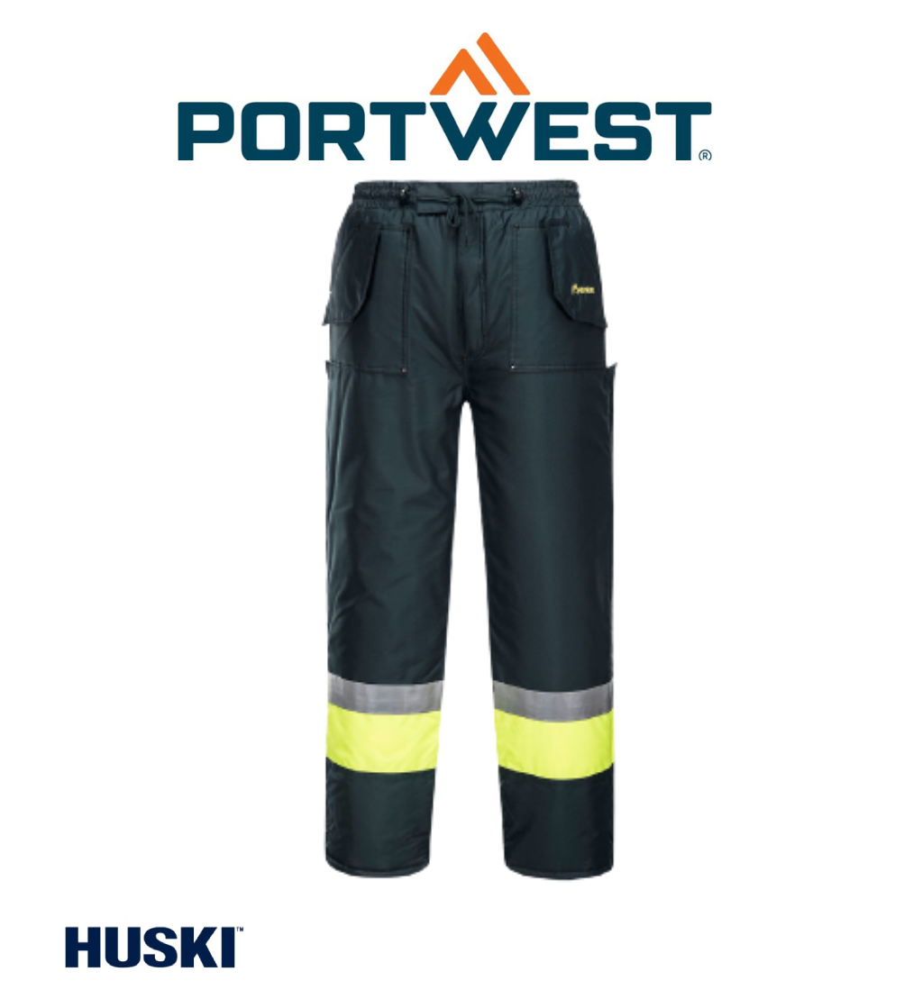 Portwest Mens Huski Freezer Pants Waterproof Reflective Taped Work Safety K8047