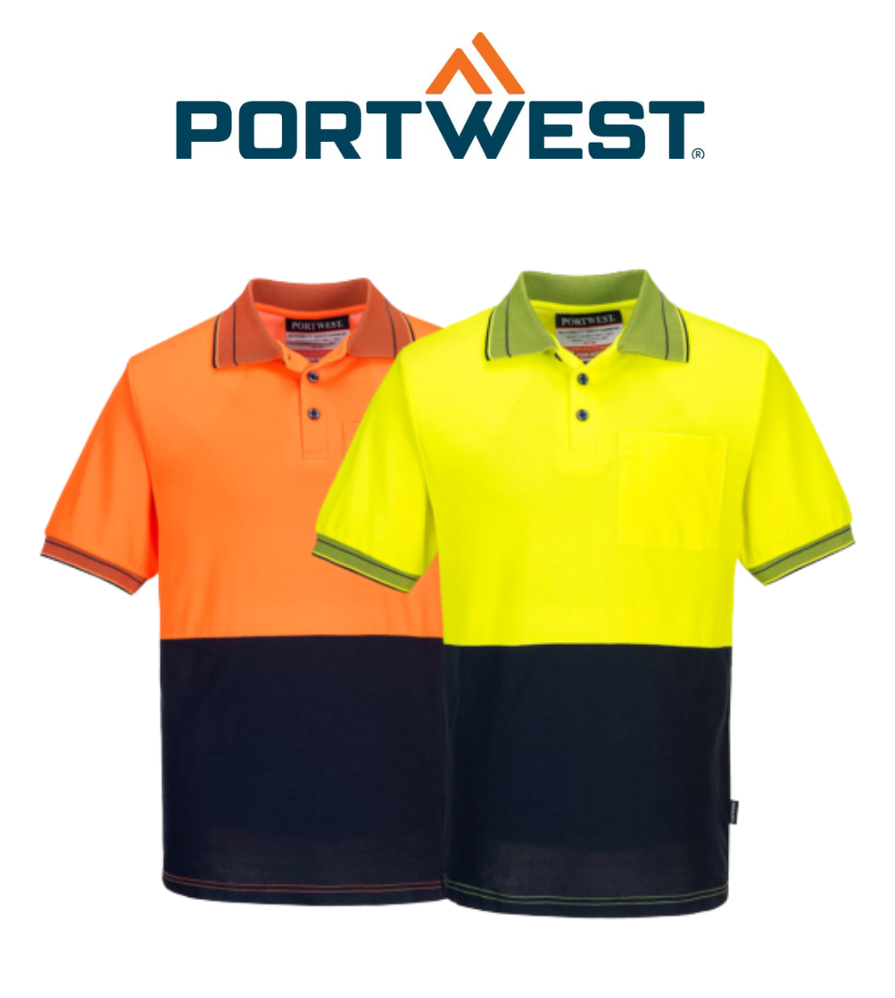 Portwest Mens Prime Mover Short Sleeve Cotton Polo Shirt Comfort Work MP210