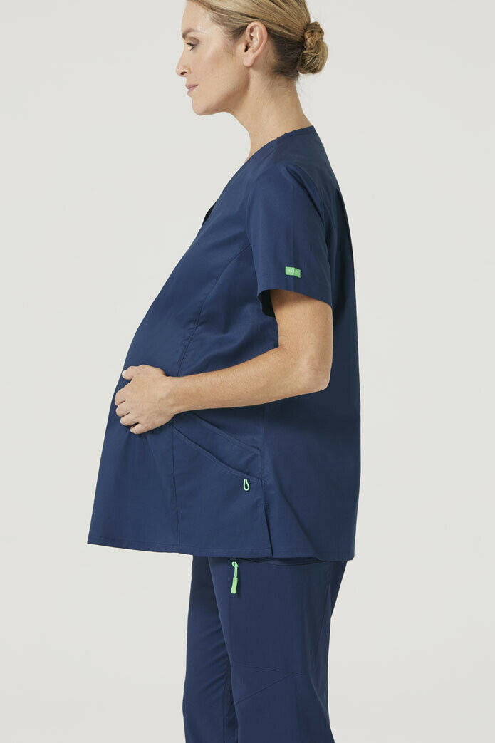 NNT Womens Maternity V Neck Scrub Top Curved Hemline Nurse Work Uniform CATUG3-Collins Clothing Co