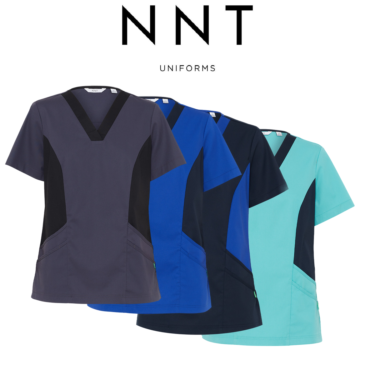 NNT Womens Nightingale V Neck Contrast Scrub Top Nurse Workwear Comfort CATULL