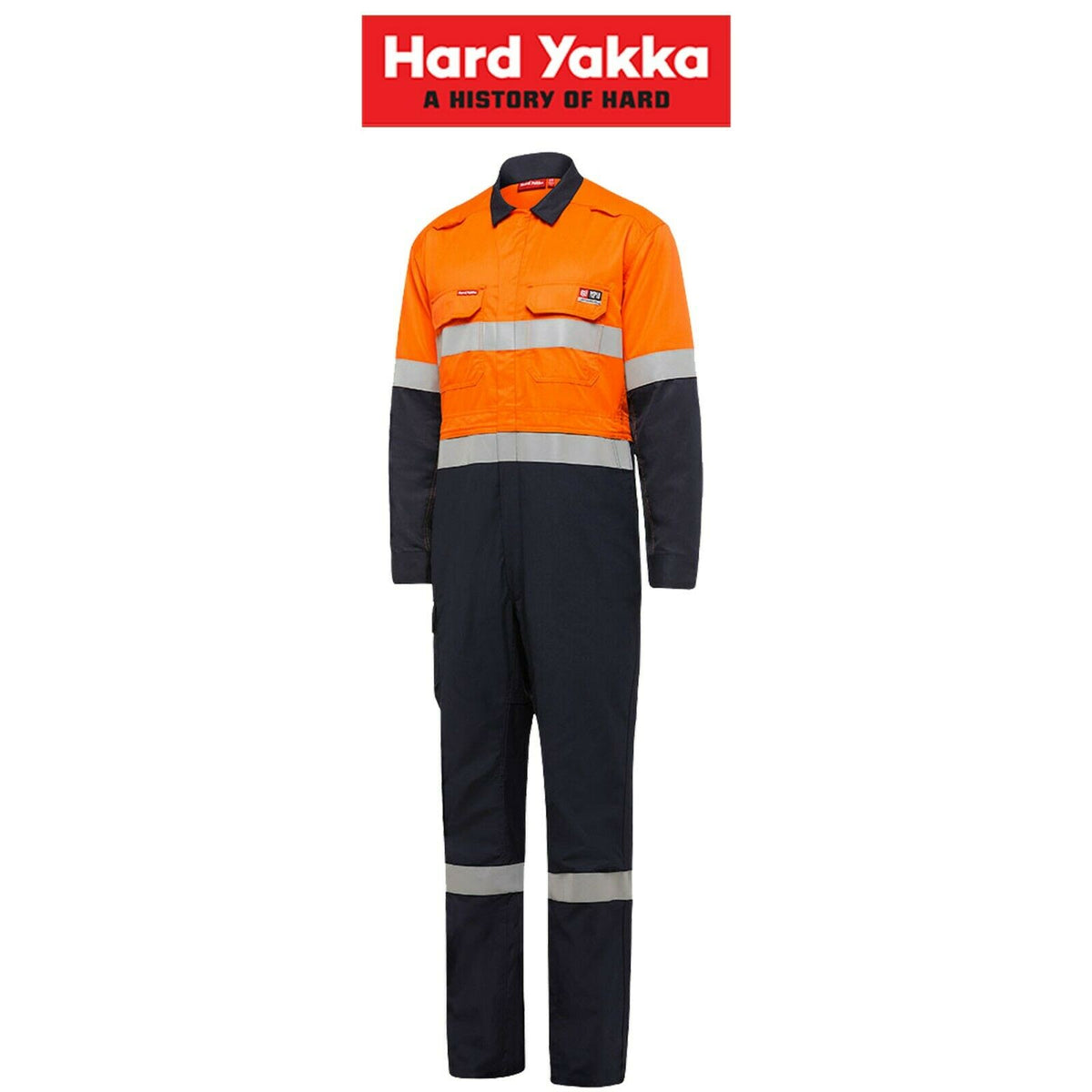 Hard Yakka Safety SheildTec Fire Resistant Coverall Overall Taped Hi-Vis Y00055