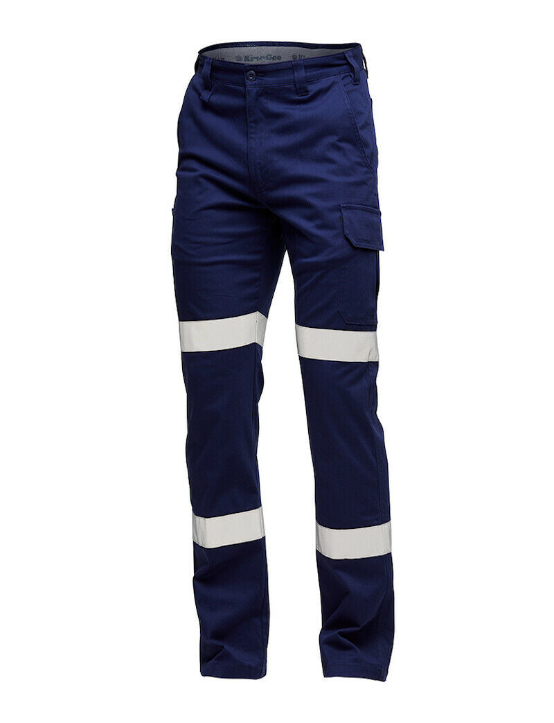 KingGee Mens Stretch Bio Motion Cargo Pants Cotton Work Safety Reflective K53018-Collins Clothing Co