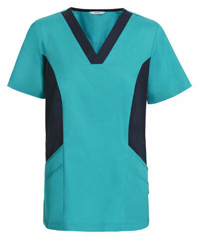 NNT Womens V-Neck Contrast Scrub Top Nurse Work Comfortable Uniform CATU5B-Collins Clothing Co