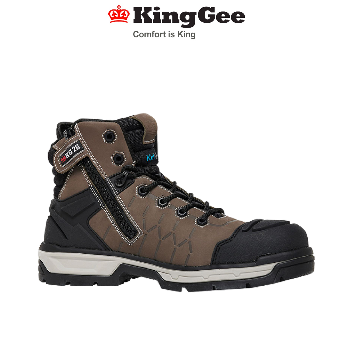 KingGee Mens Quantum Premium Quality Boots Leather Light Safety Work K27120