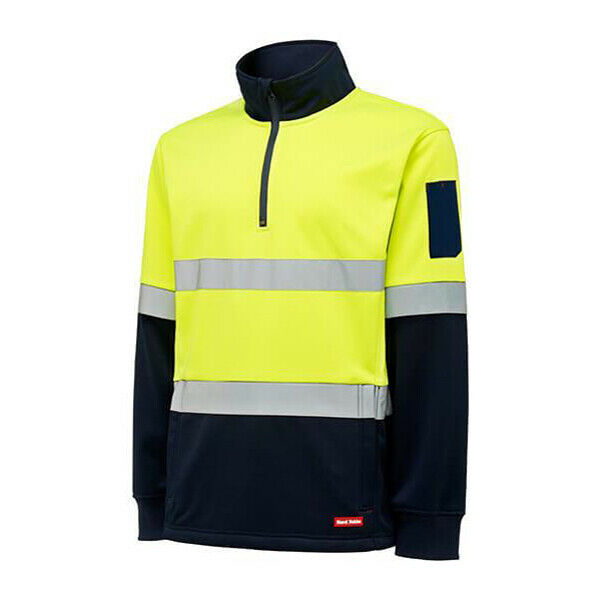Hard Yakka Utility Hi-Vis 2 Tone Brushed Fleece Crew Jumper Work Y19270-Collins Clothing Co