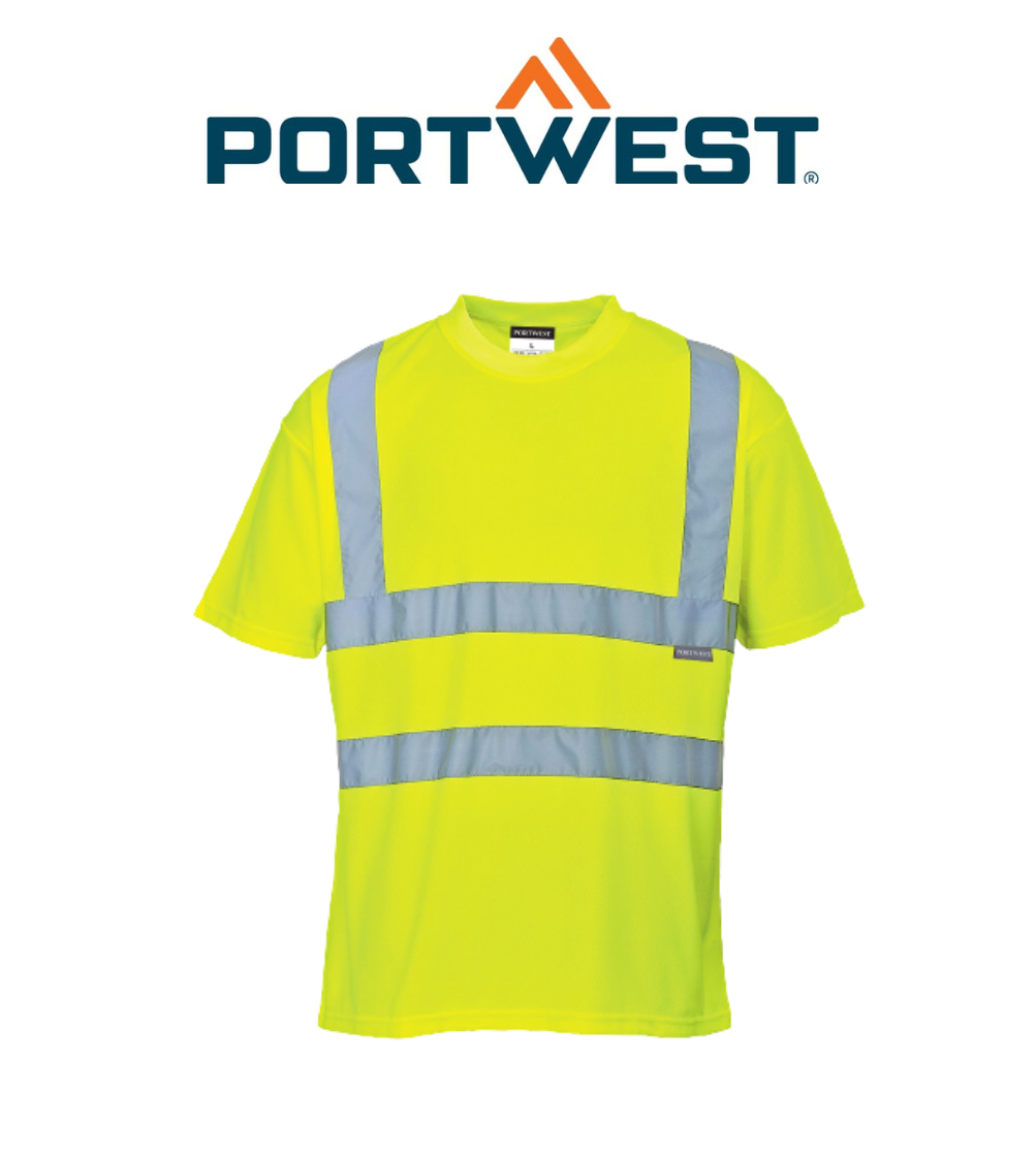Portwest Hi-Vis T-Shirt 2 Tone Lightweight Reflective Tape Work Safety S478