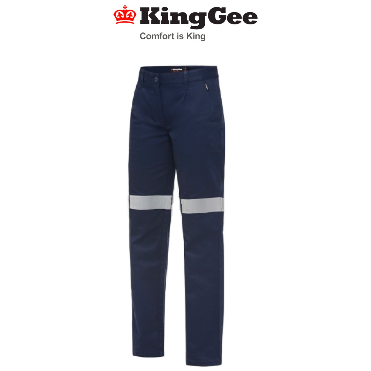 KingGee Women's Drill Reflective Pants Work Safety Tough Reinforced Comfy K43535