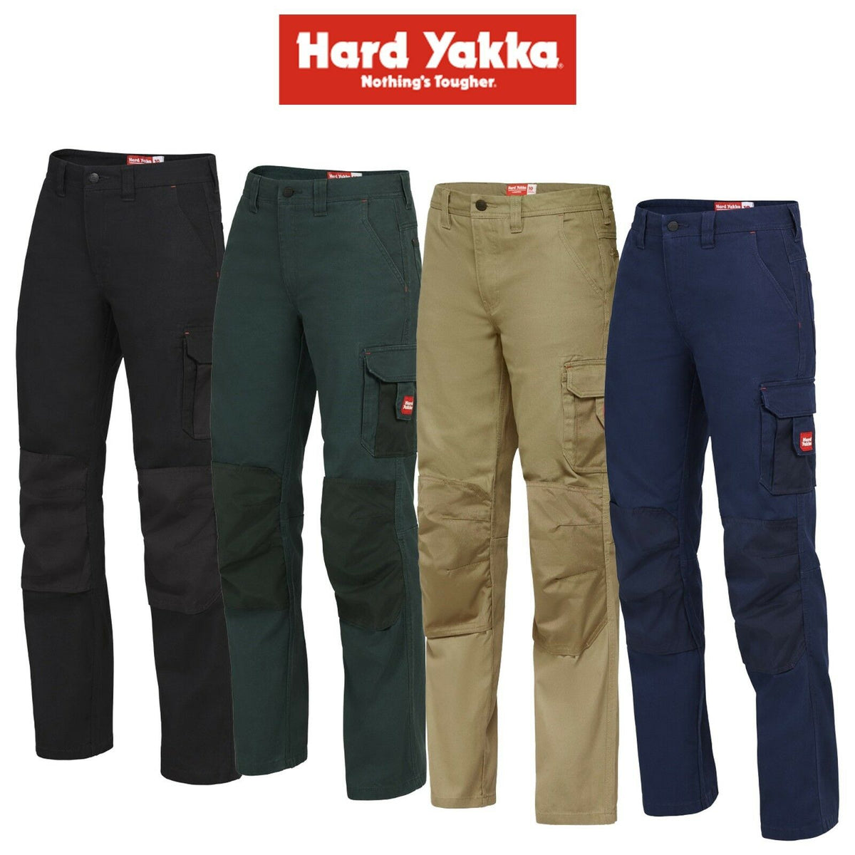 Hard Yakka Womens Legends Work Tough Pants Cargo Panama Weave Cotton Y08079
