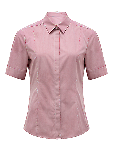NNT Mens Gingham S/S Shirt Slimline Collar Concealed Placket Button Shirt CATU7B