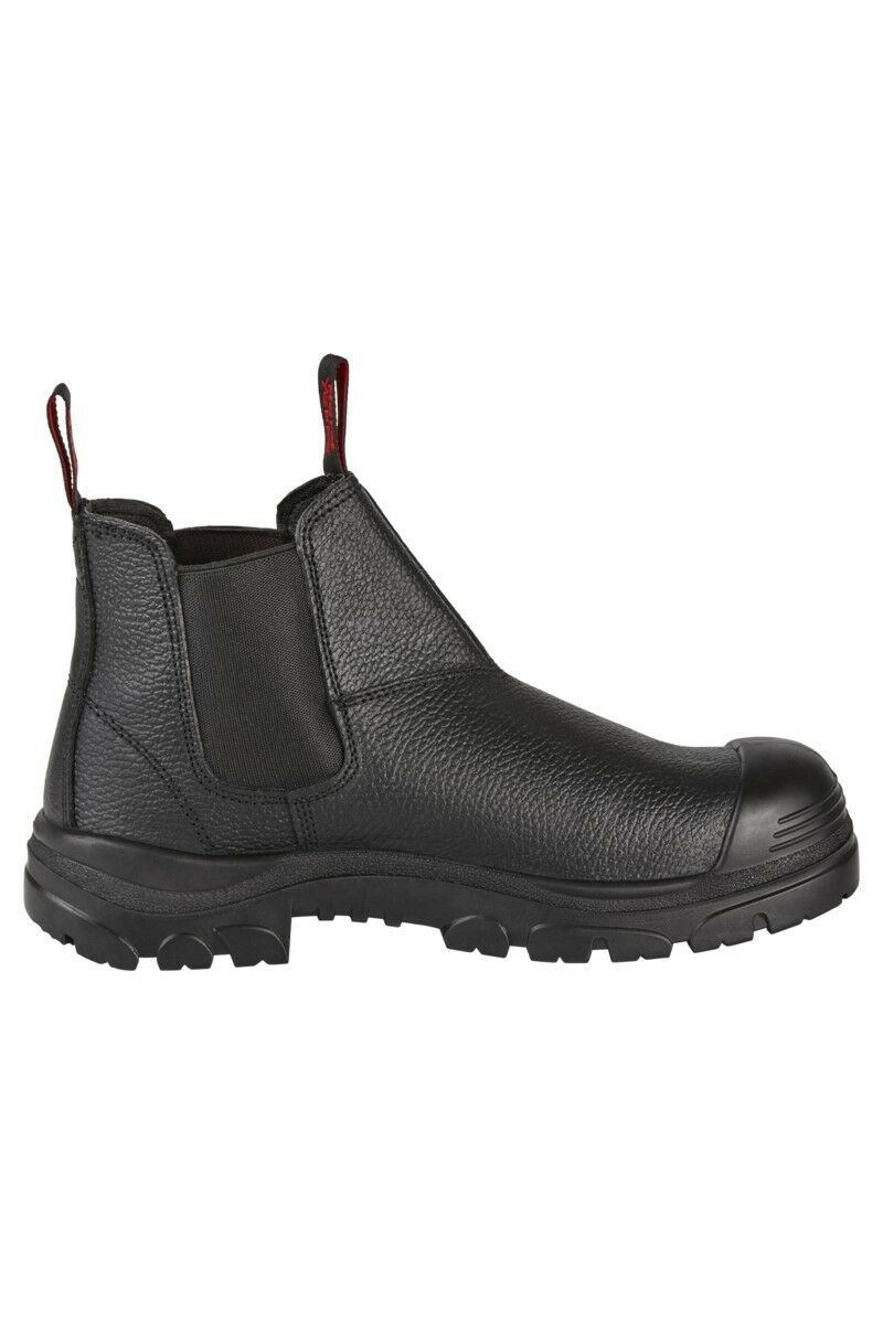 Hard Yakka Mens Grit Emboss Black Pull Up Boots Steel Cap Work Safety Y60088-Collins Clothing Co