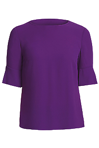 NNT Womens Fluted Sleeve Top Classic Fit round Neck Blouse CATU5T-Collins Clothing Co