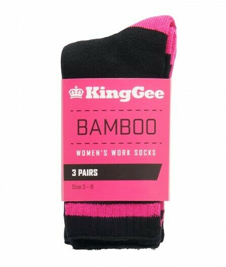 KingGee Women's Bamboo Socks 3 Pack Comfort Breathable Work Warm Soft K49015