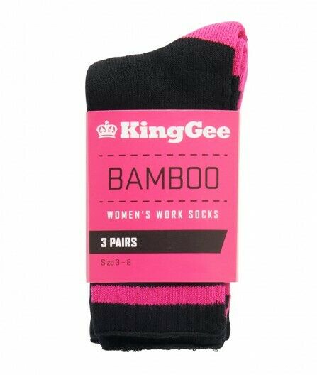 KingGee Women's Bamboo Socks 3 Pack Comfort Breathable Work Warm Soft K49015-Collins Clothing Co