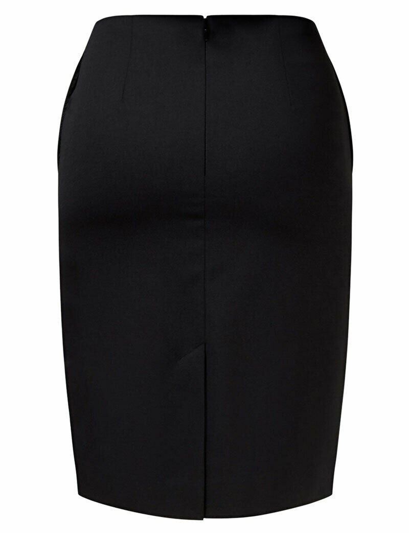NNT Womens Formal Dobby Stretch Panel Pencil Skirt Fully Lined Business CAT2NF-Collins Clothing Co