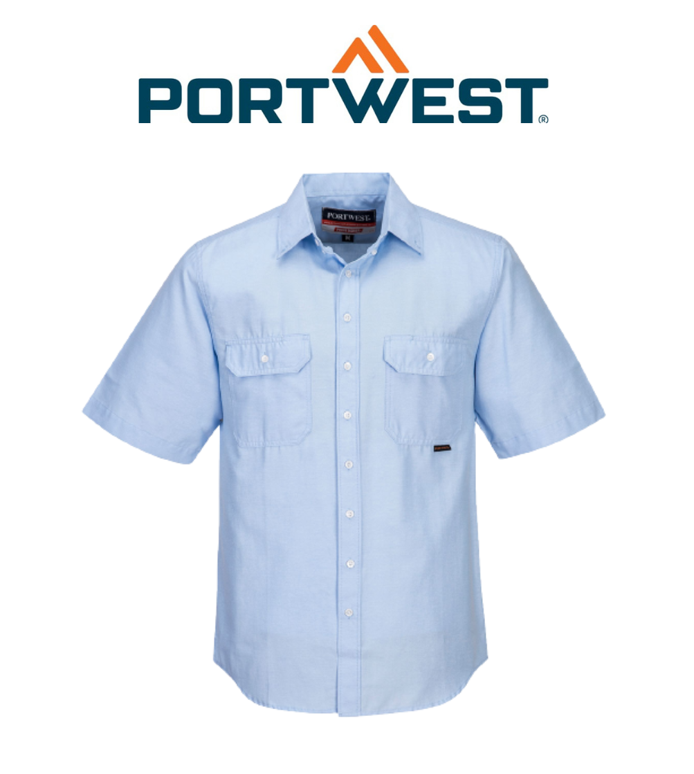 Portwest Adelaide Shirt, Short Sleeve, Light Weight Button Front Closure MS869