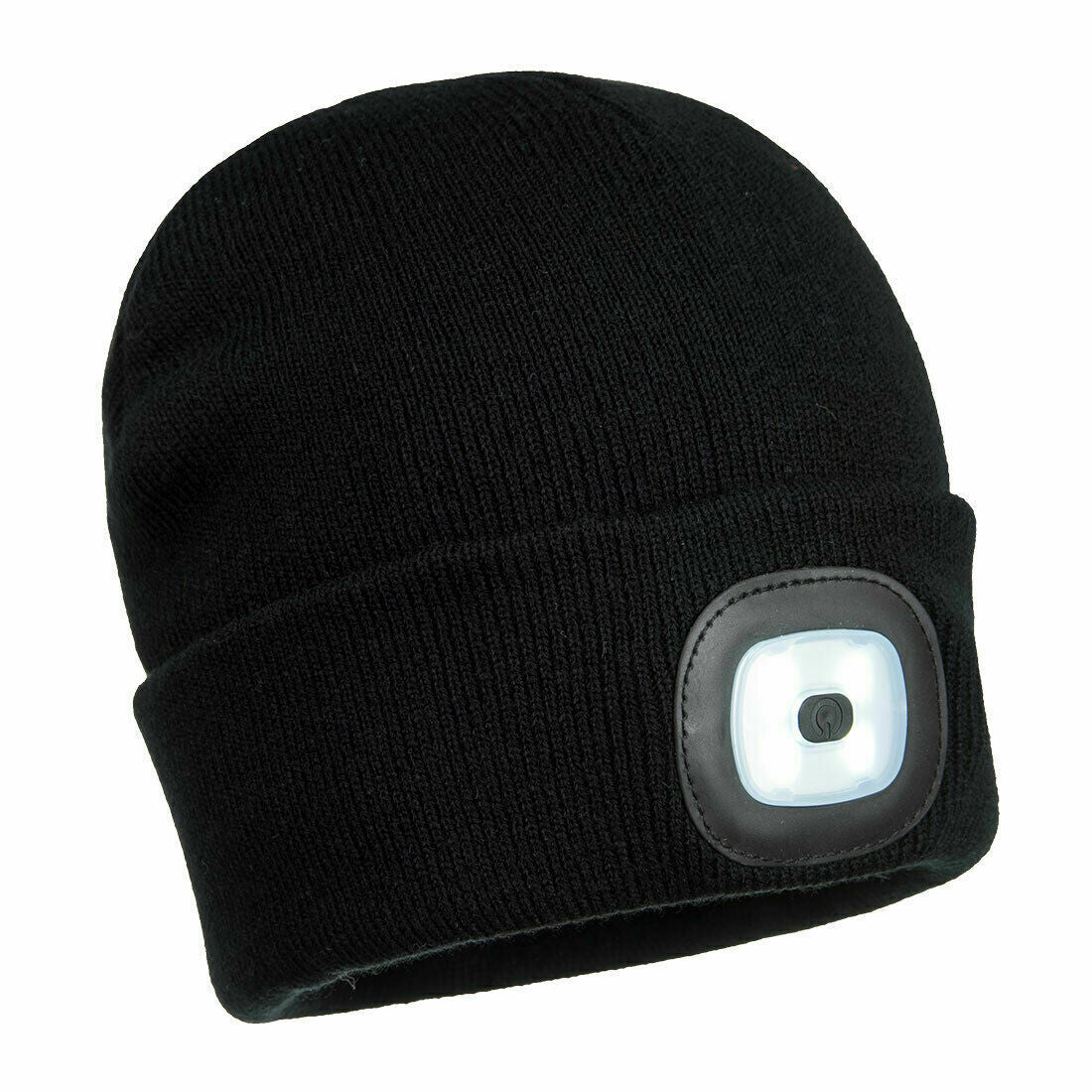 Portwest Mens Beanie Hat LED Head Light USB Rechargeable Warm Work Comfort B029-Collins Clothing Co