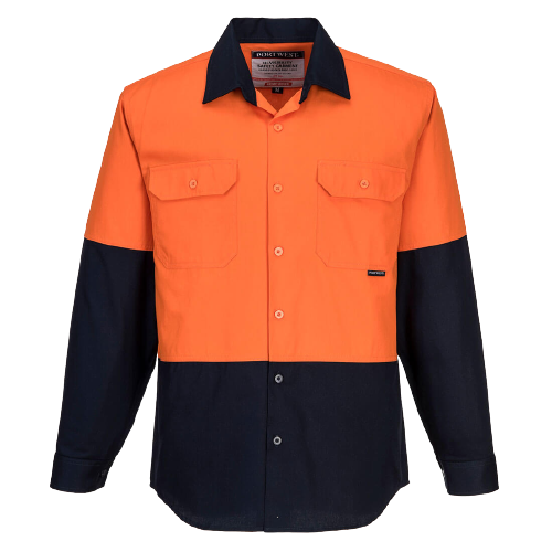 Portwest Hi-Vis Two Tone Regular Weight Long Sleeve Shirt Work Safety MS901-Collins Clothing Co