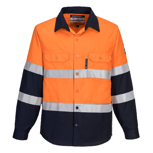 Portwest Mens Prime Mover Hi-Vis Work Shirt Long Sleeve Closed Front Taped FR04-Collins Clothing Co