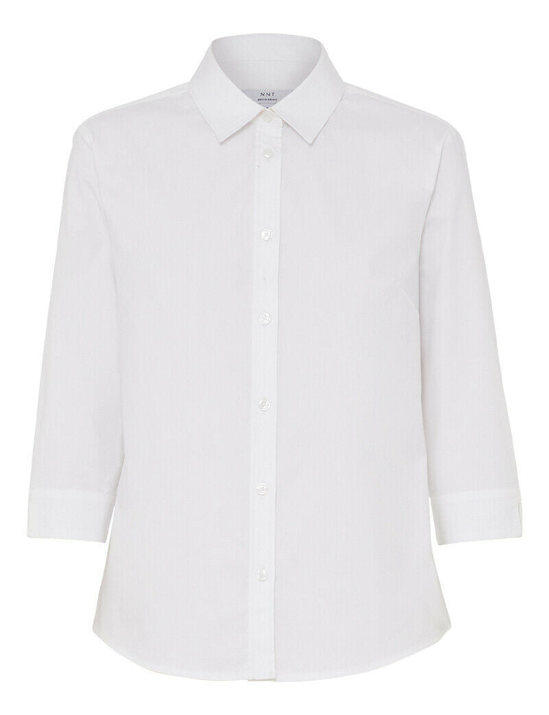 NNT Womens Avignon Formal Stripe 3/4 Sleeve Business Shirts Regular Fit CATUKY-Collins Clothing Co