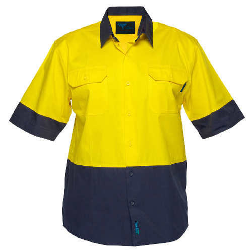 Portwest Hi-Vis Two Tone Lightweight Short Sleeve Shirt Reflective Safety MS802-Collins Clothing Co